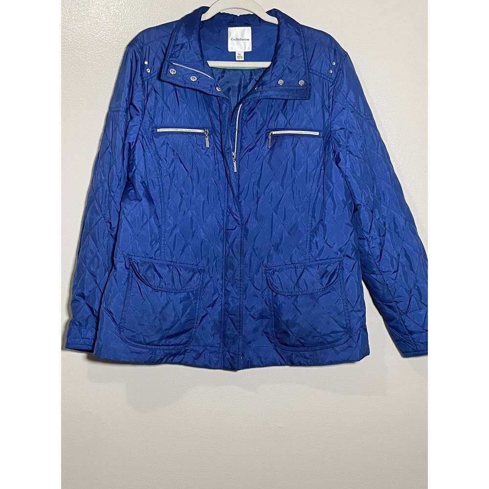 Croft & Barrow Quilted Windbreaker Jacket Womens Size XL Blue